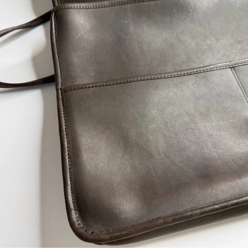 COACH Vintage Mahogany Brown Leather Top Handle Briefcase/Messenger Bag #7425 - Picture 11 of 15
